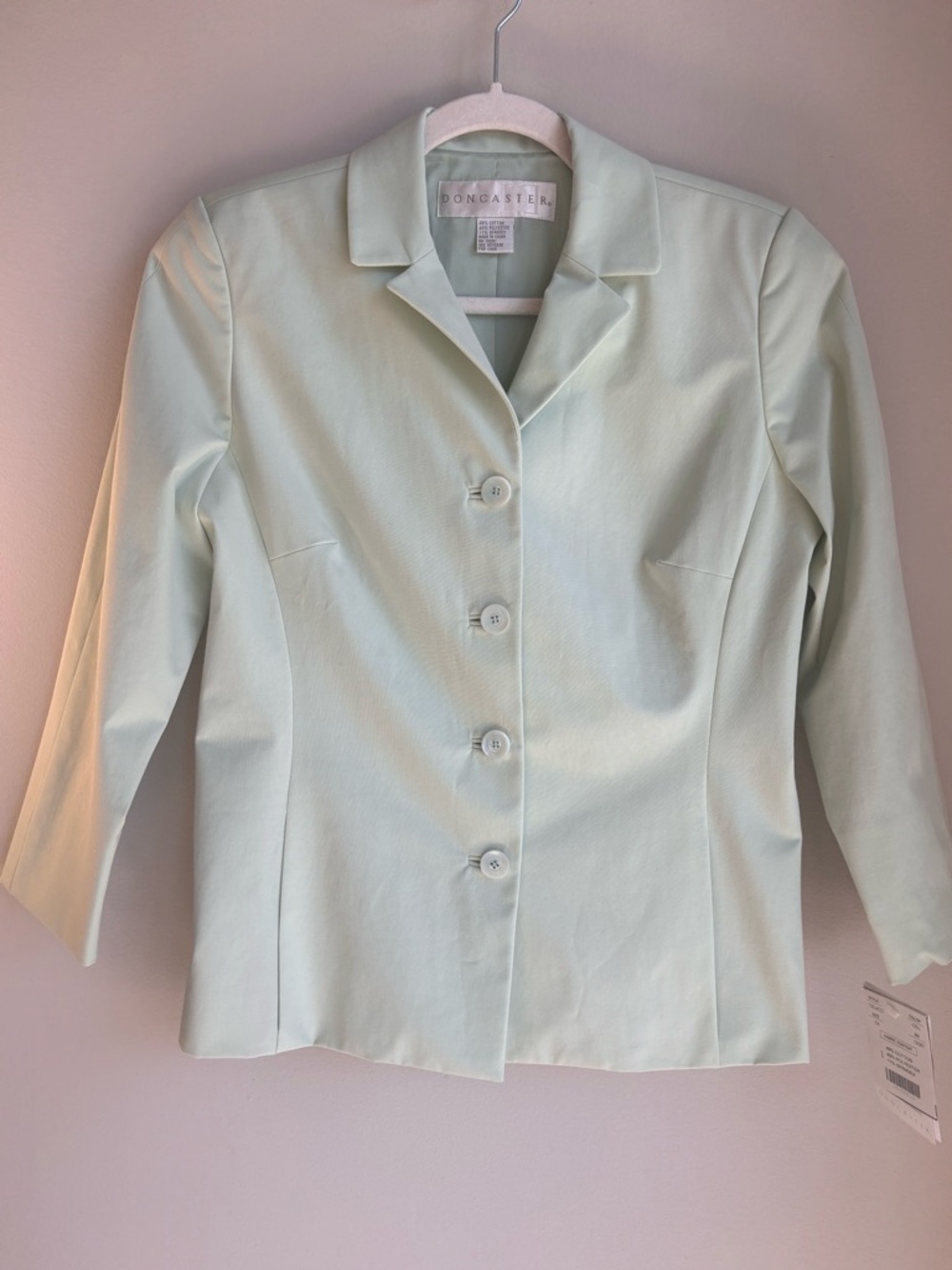 Doncaster Light Mint Tailored Button-Front Blazer NWT